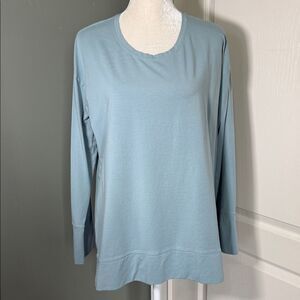Life is Good Women’s Long Sleeve Crusher-Flex Tunic Top Dusty blue Size Large